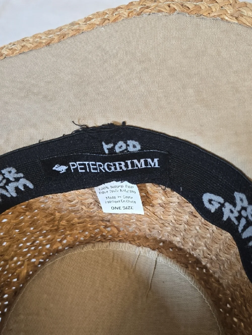 Peter Grimm Natural Brown Straw Fedora Panama‎ Hat with Tan Band One Size
